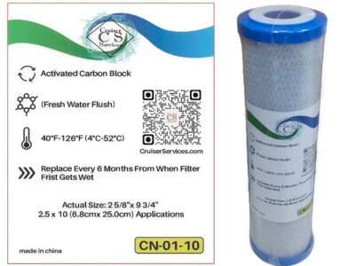 Watermaker Fresh Water Flush Activated Carbon Filter (10" x 2.5")