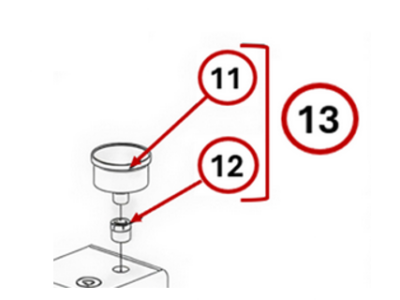PRESSURE GAUGE 0-16 BAR - D50 BACK CONNECTION + FITTING
