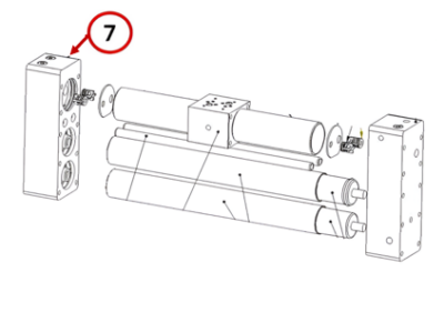 BLIND MANIFOLD (LEFT) ZEN 150 ASSEMBLED Includes #8 and 9