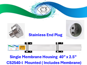 Watermaker CS2540 40" x 2.5" Single RO Pressure Vessel Mounted Includes Membrane And Fittings