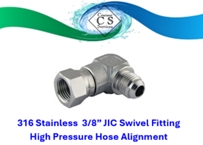 Watermaker 3/8" JIC Swivel Fitting 316ss