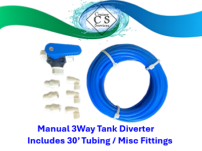 Watermaker Non-Blocking Panel or Bulkhead Mounting Valve (For Directing Product Water to Two Tanks) With 30' 1/4" Tubing