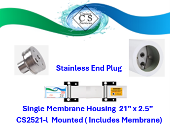 Watermaker CS2521 21" x 2.5" Single RO Pressure Vessel Mounted Includes Membrane And Fittings